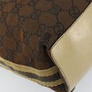 GUCCI GG Canvas Tote Bag Beige Gold 31244 Auth 158476-14