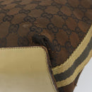 GUCCI GG Canvas Tote Bag Beige Gold 31244 Auth 158476-15