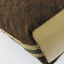 GUCCI GG Canvas Tote Bag Beige Gold 31244 Auth 158476-16