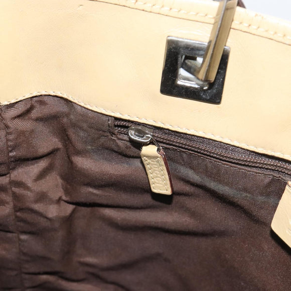 GUCCI GG Canvas Tote Bag Beige Gold 31244 Auth 158476