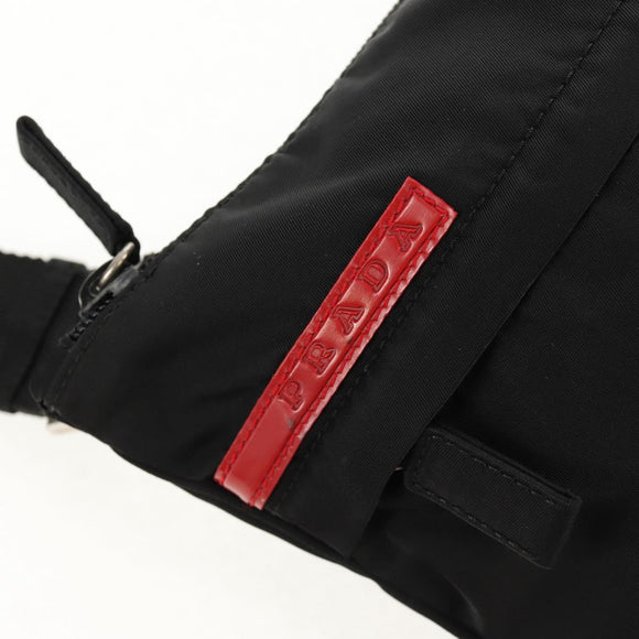 PRADA Sports Shoulder Bag Nylon Black Silver Auth 158478