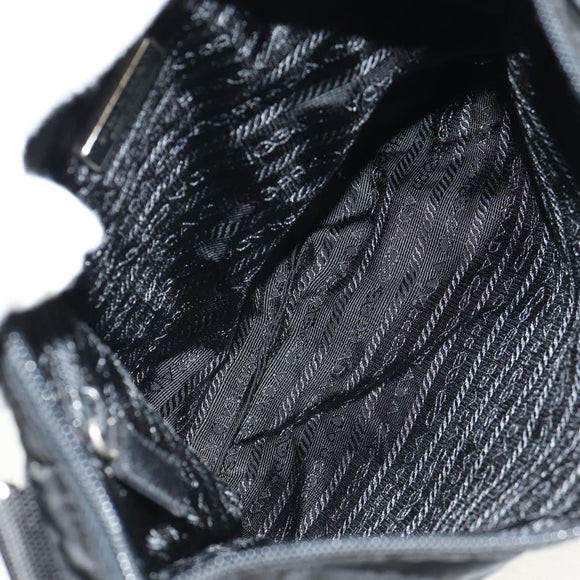 PRADA Sports Shoulder Bag Nylon Black Silver Auth 158478