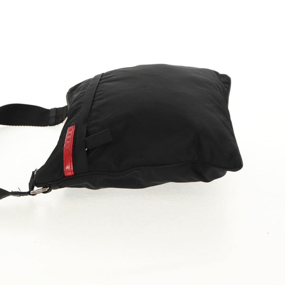 PRADA Sports Shoulder Bag Nylon Black Silver Auth 158478