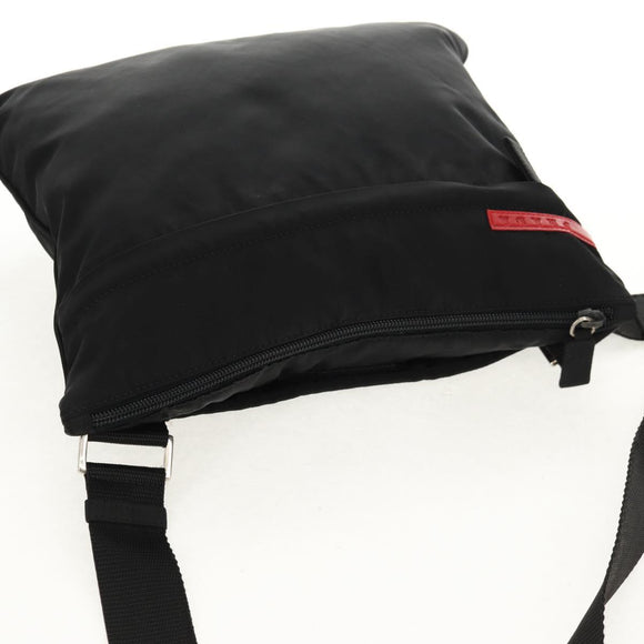 PRADA Sports Shoulder Bag Nylon Black Silver Auth 158478
