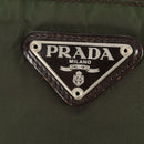 PRADA Shoulder Bag Nylon Khaki Silver Auth 158481-19