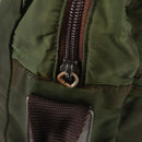 PRADA Shoulder Bag Nylon Khaki Silver Auth 158481-11