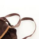 MCM Logogram Vicetos Backpack Nylon Brown Gold Auth 158482-15