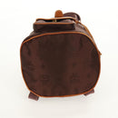 MCM Logogram Vicetos Backpack Nylon Brown Gold Auth 158482-5