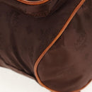 MCM Logogram Vicetos Backpack Nylon Brown Gold Auth 158482-16