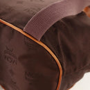 MCM Logogram Vicetos Backpack Nylon Brown Gold Auth 158482-16