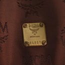 MCM Logogram Vicetos Backpack Nylon Brown Gold Auth 158482-12