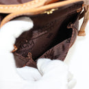 MCM Logogram Vicetos Backpack Nylon Brown Gold Auth 158482-19