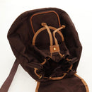 MCM Logogram Vicetos Backpack Nylon Brown Gold Auth 158482-22