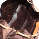 MCM Logogram Vicetos Backpack Nylon Brown Gold Auth 158482-11