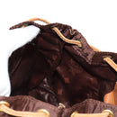 MCM Logogram Vicetos Backpack Nylon Brown Gold Auth 158482-24