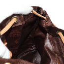 MCM Logogram Vicetos Backpack Nylon Brown Gold Auth 158482-25