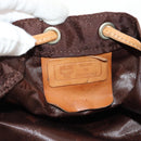 MCM Logogram Vicetos Backpack Nylon Brown Gold Auth 158482-26