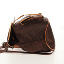 MCM Logogram Vicetos Backpack Nylon Brown Gold Auth 158482-3