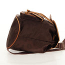 MCM Logogram Vicetos Backpack Nylon Brown Gold Auth 158482-4