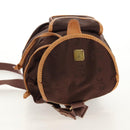 MCM Logogram Vicetos Backpack Nylon Brown Gold Auth 158482-6