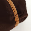 MCM Logogram Vicetos Backpack Nylon Brown Gold Auth 158482-7