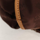 MCM Logogram Vicetos Backpack Nylon Brown Gold Auth 158482-8