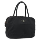 PRADA Hand Bag Nylon Black Silver Auth 158483-1