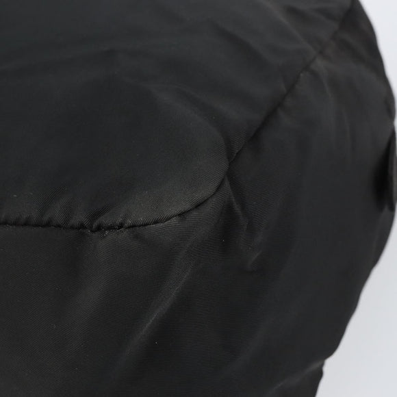 PRADA Hand Bag Nylon Black Silver Auth 158483