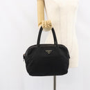 PRADA Hand Bag Nylon Black Silver Auth 158483-23