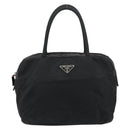 PRADA Hand Bag Nylon Black Silver Auth 158483-13