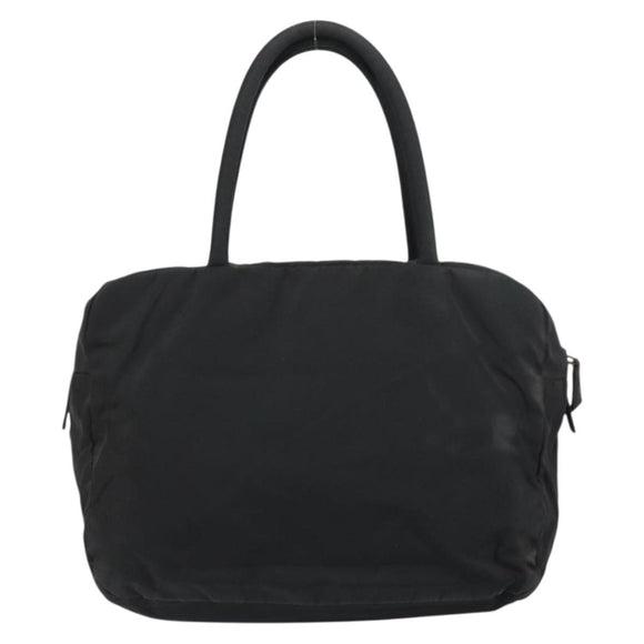 PRADA Hand Bag Nylon Black Silver Auth 158483