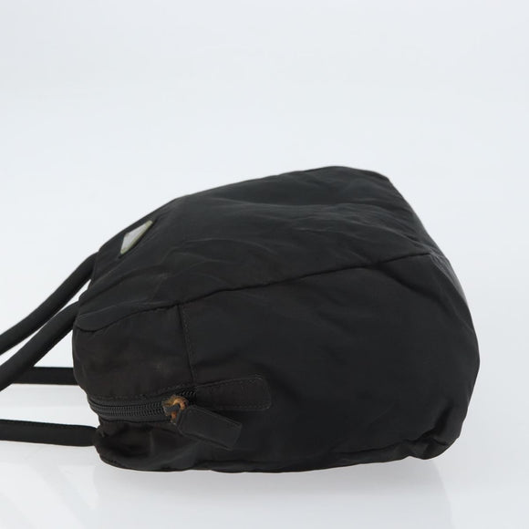 PRADA Hand Bag Nylon Black Silver Auth 158483