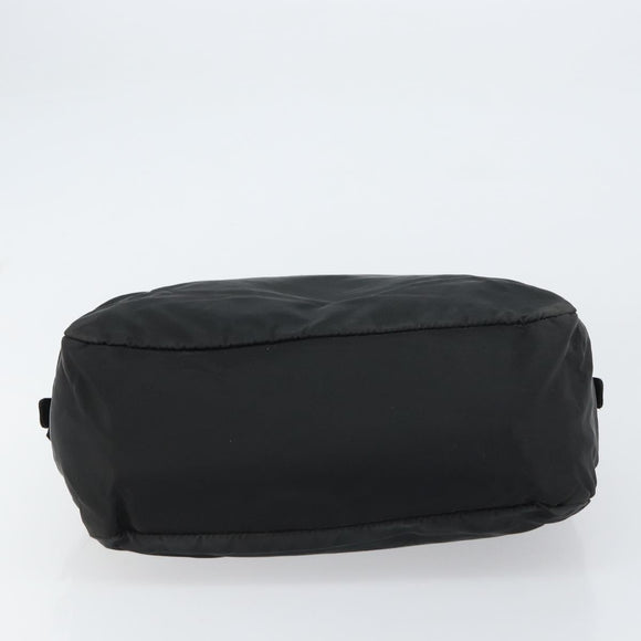 PRADA Hand Bag Nylon Black Silver Auth 158483