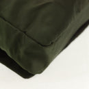 PRADA Shoulder Bag Nylon Khaki Silver Auth 158484-17