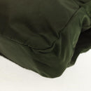 PRADA Shoulder Bag Nylon Khaki Silver Auth 158484-18