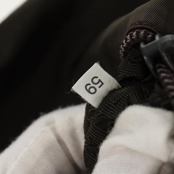 PRADA Shoulder Bag Nylon Khaki Silver Auth 158484