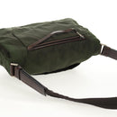 PRADA Shoulder Bag Nylon Khaki Silver Auth 158484-6