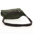 PRADA Shoulder Bag Nylon Khaki Silver Auth 158484-7