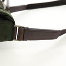 PRADA Shoulder Bag Nylon Khaki Silver Auth 158484-8