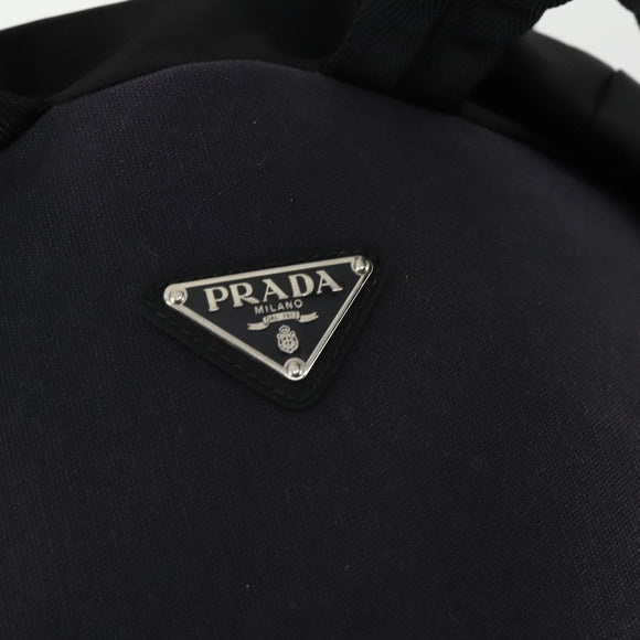 PRADA Backpack Nylon Black Silver Auth 158485