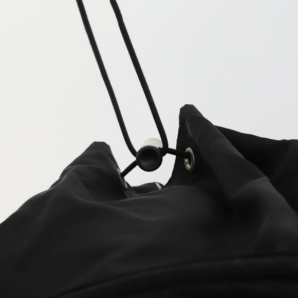 PRADA Backpack Nylon Black Silver Auth 158485