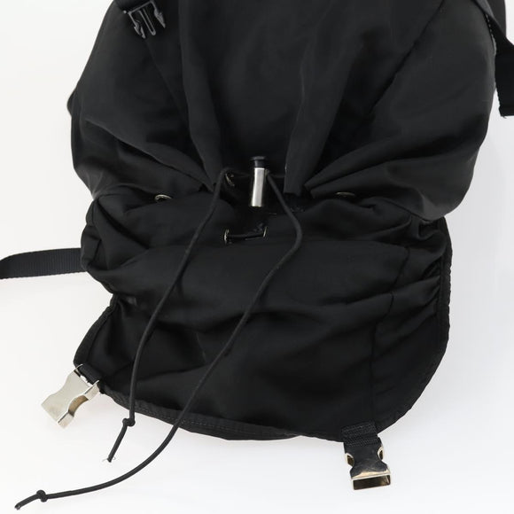 PRADA Backpack Nylon Black Silver Auth 158485