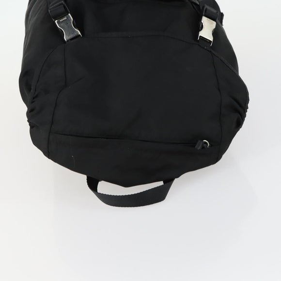 PRADA Backpack Nylon Black Silver Auth 158485