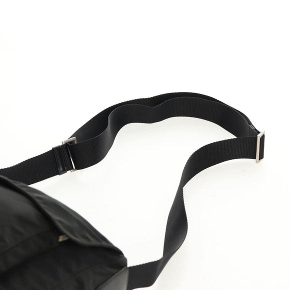 PRADA Shoulder Bag Nylon Silver Black Auth 158486