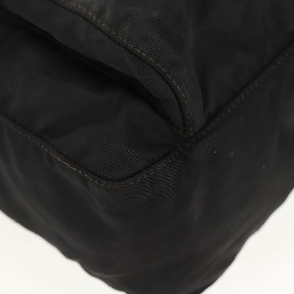 PRADA Shoulder Bag Nylon Silver Black Auth 158486