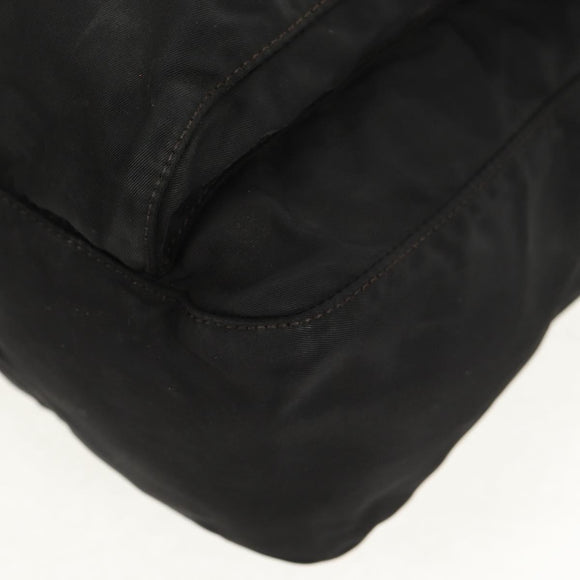 PRADA Shoulder Bag Nylon Silver Black Auth 158486