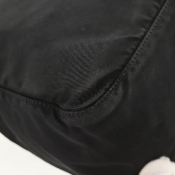 PRADA Shoulder Bag Nylon Silver Black Auth 158486