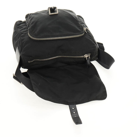 PRADA Shoulder Bag Nylon Silver Black Auth 158486
