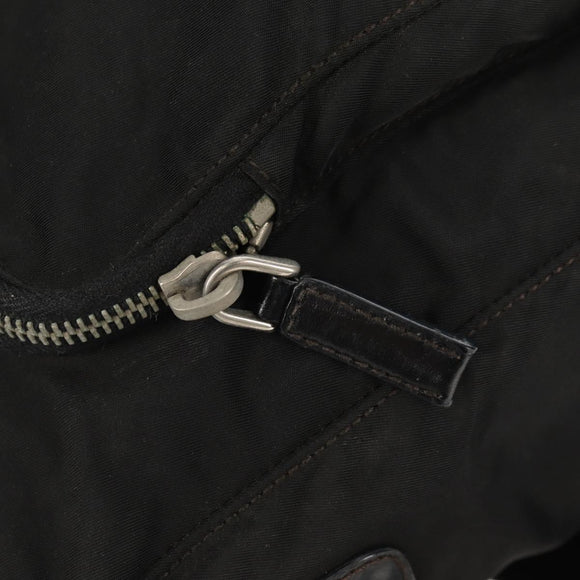 PRADA Shoulder Bag Nylon Silver Black Auth 158486