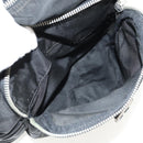 PRADA Shoulder Bag Nylon Silver Black Auth 158486-25